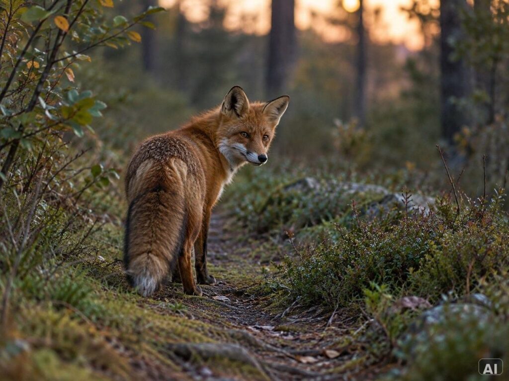 Thematische Wildlife-Szene zu „Füchse beobachten“