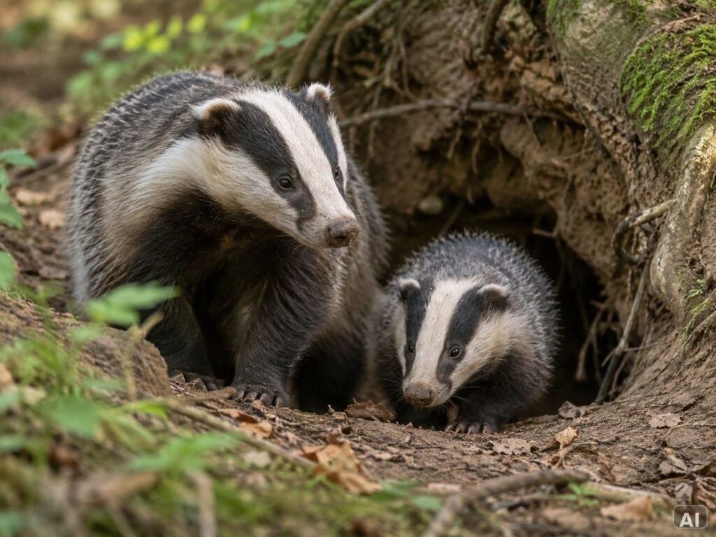 Thematische Wildlife-Szene zu „Dachse beobachten“