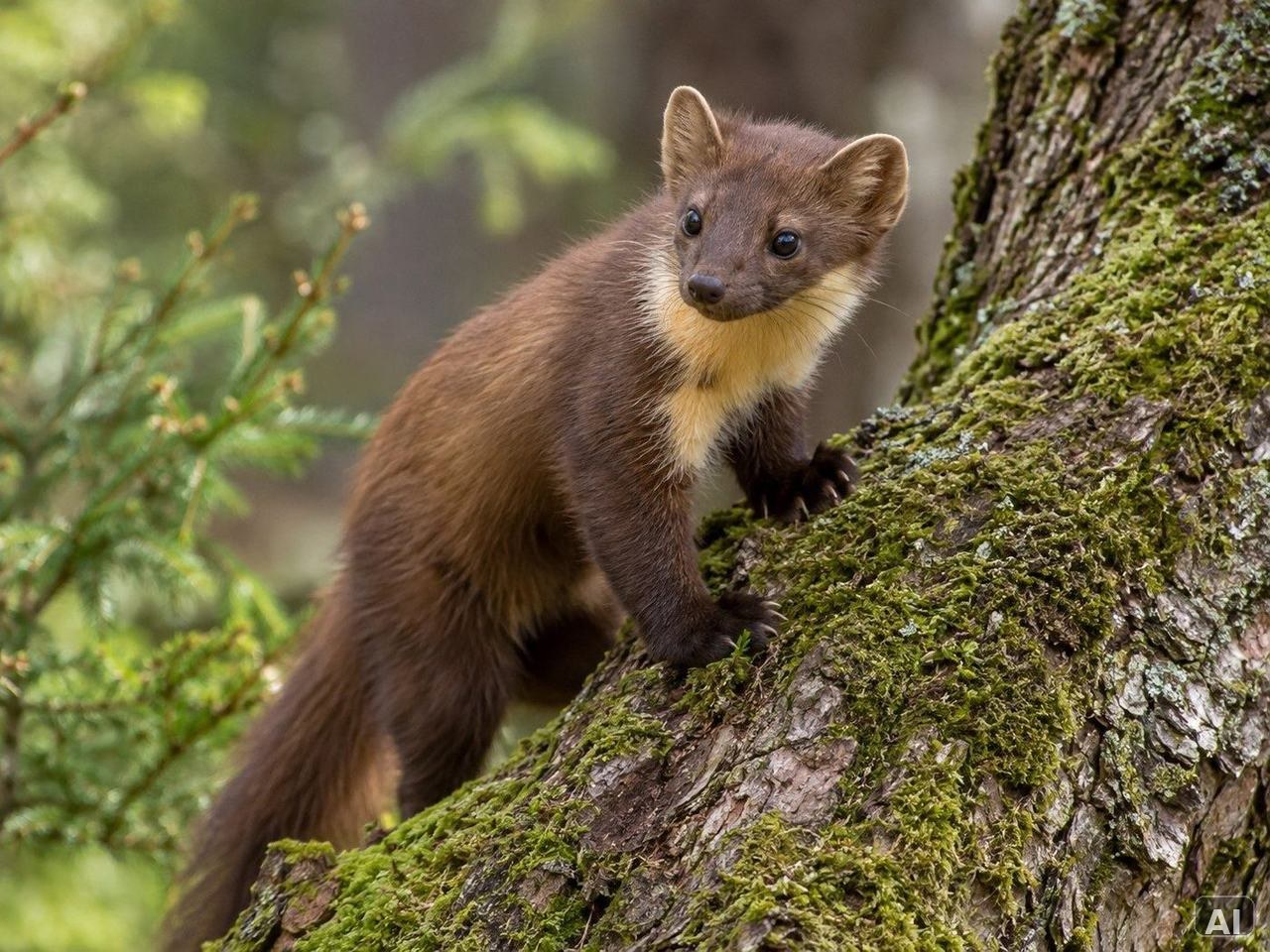 Thematische Wildlife-Szene zu „Marder beobachten“