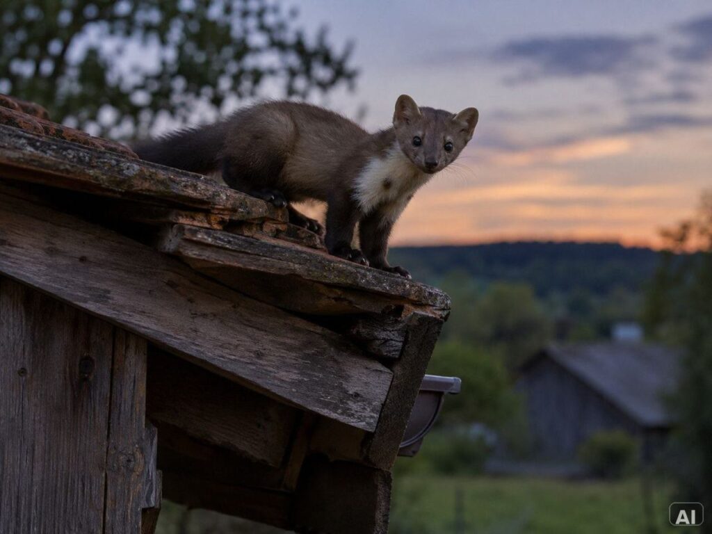 Thematische Wildlife-Szene zu „Marder beobachten“
