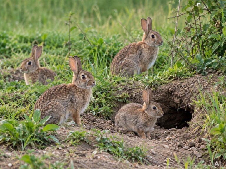 Thematische Wildlife-Szene zu „Wildkaninchen beobachten“