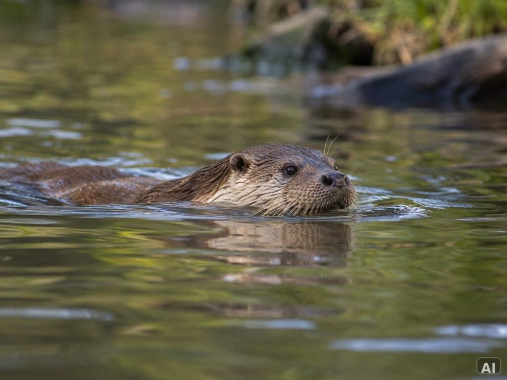 Thematische Wildlife-Szene zu „Fischotter beobachten“