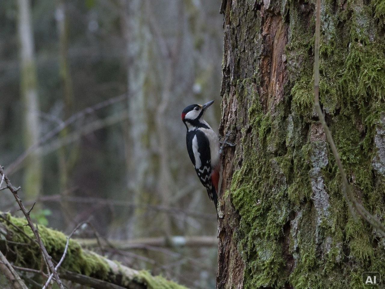 Thematische Wildlife-Szene zu „Spechte beobachten und bestimmen“