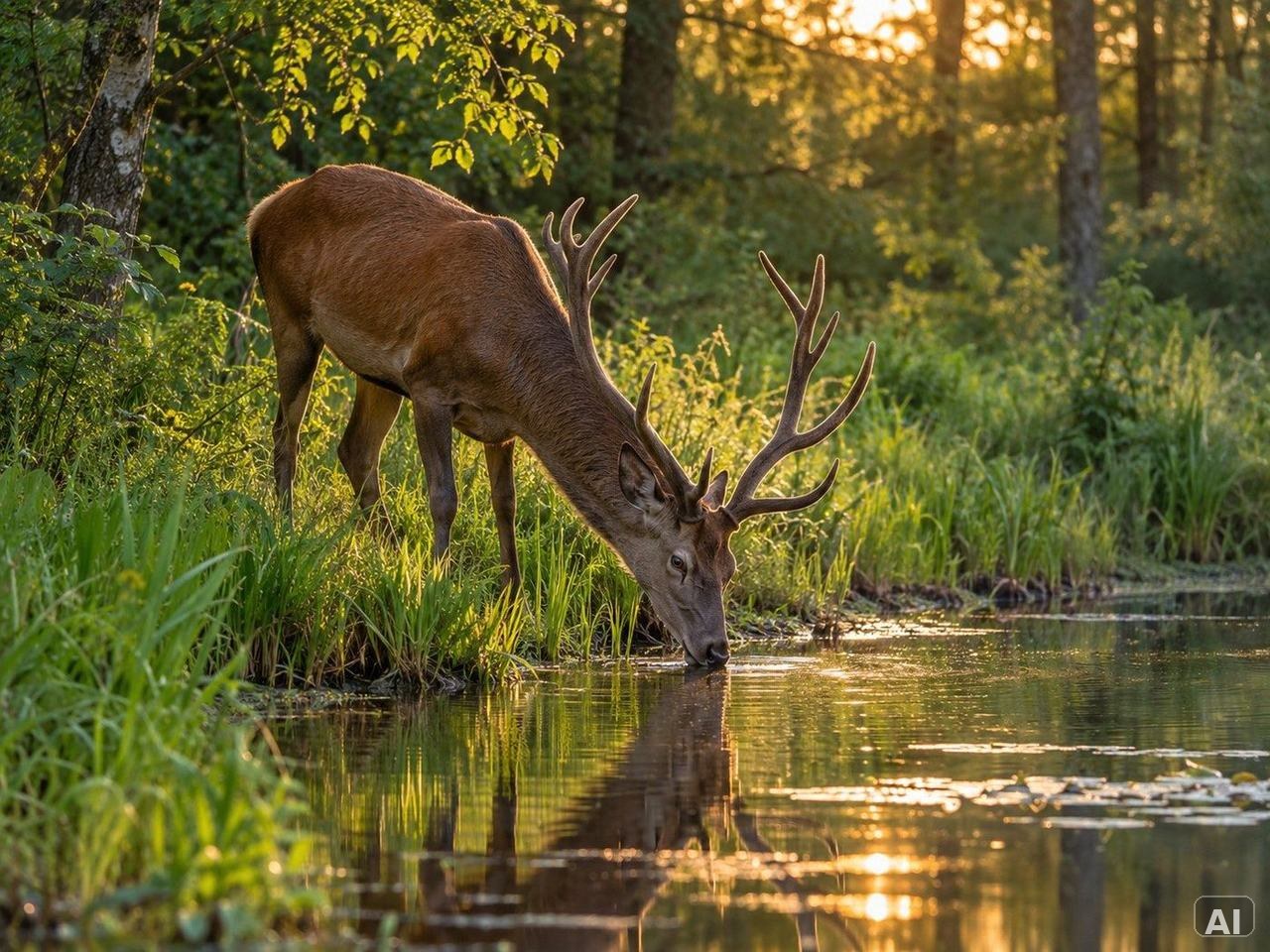 Thematische Wildlife-Szene zu „Wildtiere beobachten im Sommer“